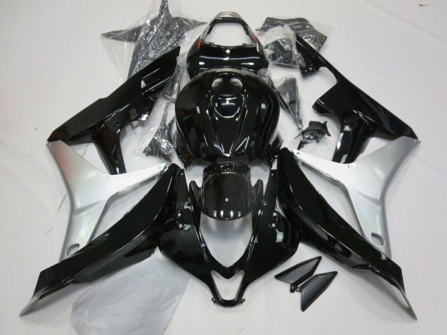 Negro Brillante & Plata 07-08 CBR600RR Carenados Moto Negro Brillante & Plata 07-08 CBR600RR Carenados Moto