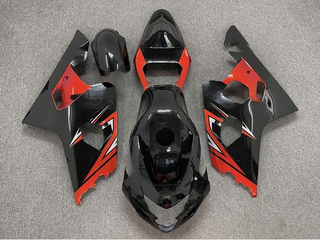 Negro Brillante & Rojo 04-05 GSXR 600-750 Carenados Moto Negro Brillante & Rojo 04-05 GSXR 600-750 Carenados Moto