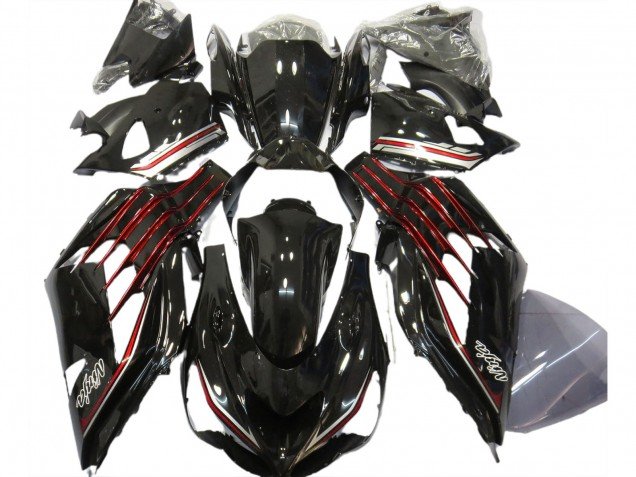 Negro Brillante & Rojo 12-21 ZX14R Carenados Moto