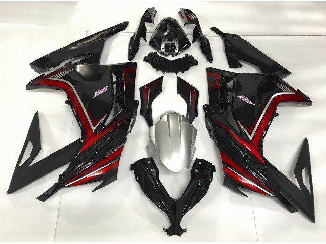 Negro Brillante & Rojo 13-18 Ninja 300 Carenados Moto Negro Brillante & Rojo 13-18 Ninja 300 Carenados Moto