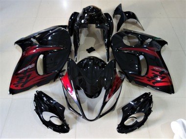 Negro Brillante & Rojo Caramelo 08-20 GSXR 1300 Carenados Moto