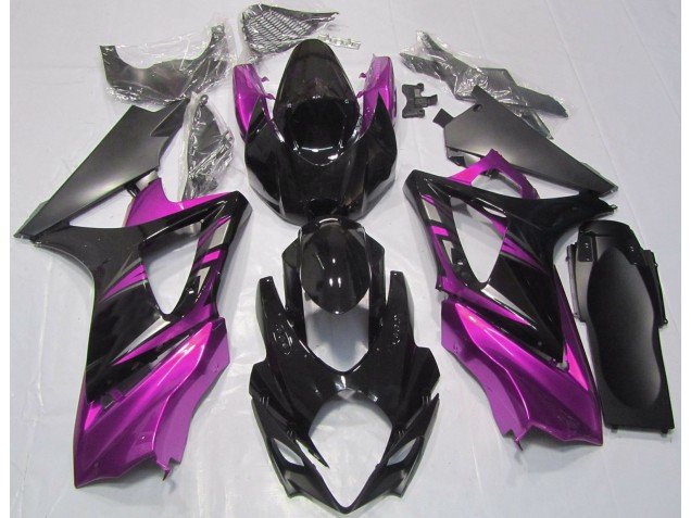 Negro Brillante & Rosa 07-08 GSXR 1000 Carenados Moto Negro Brillante & Rosa 07-08 GSXR 1000 Carenados Moto