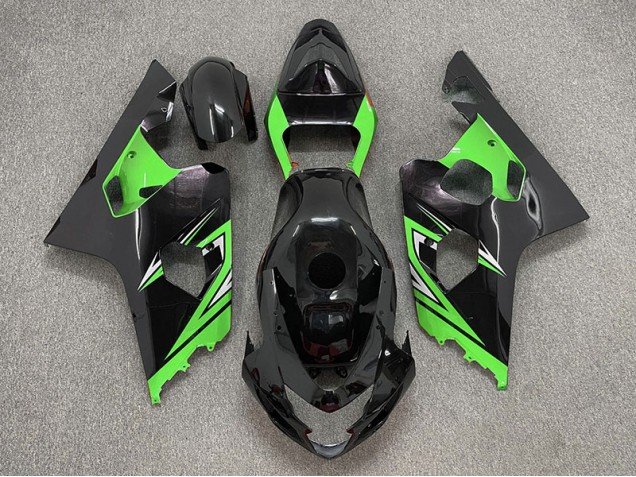 Negro Brillante & Verde 04-05 GSXR 600-750 Carenados Moto Negro Brillante & Verde 04-05 GSXR 600-750 Carenados Moto