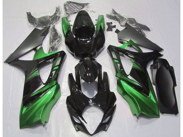 Negro Brillante & Verde 07-08 GSXR 1000 Carenados Moto Negro Brillante & Verde 07-08 GSXR 1000 Carenados Moto