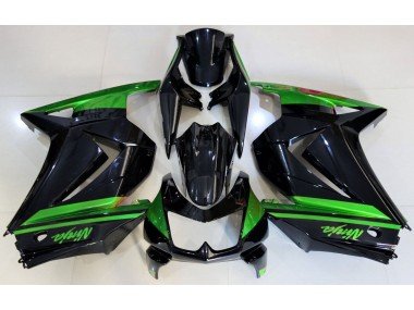 Negro Brillante & Verde 08-12 Ninja 250 Carenados Moto