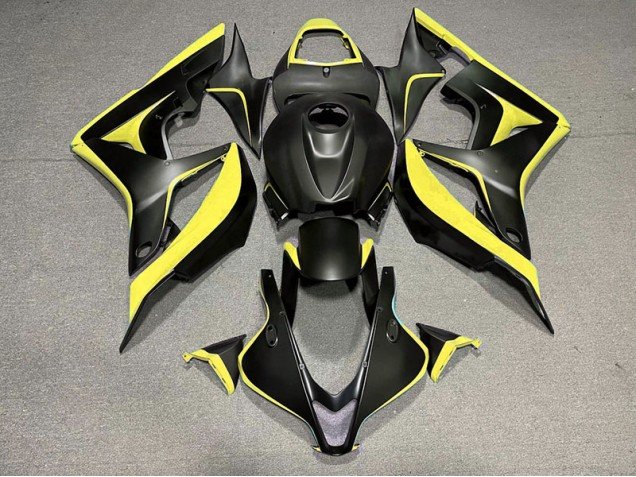 Negro Mate & Amarillo 07-08 CBR600RR Carenados Moto Negro Mate & Amarillo 07-08 CBR600RR Carenados Moto