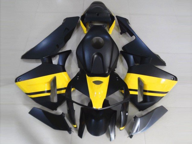 Negro Mate & Amarillo Brillante 05-06 CBR600RR Carenados Moto Negro Mate & Amarillo Brillante 05-06 CBR600RR Carenados Moto