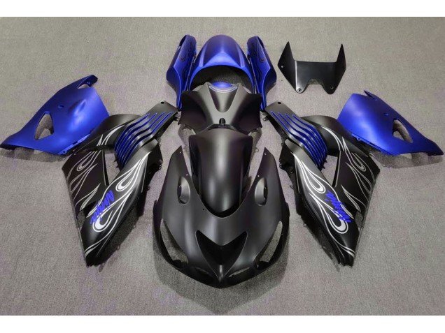 Negro Mate & Azul 06-11 ZX14R Carenados Moto Negro Mate & Azul 06-11 ZX14R Carenados Moto