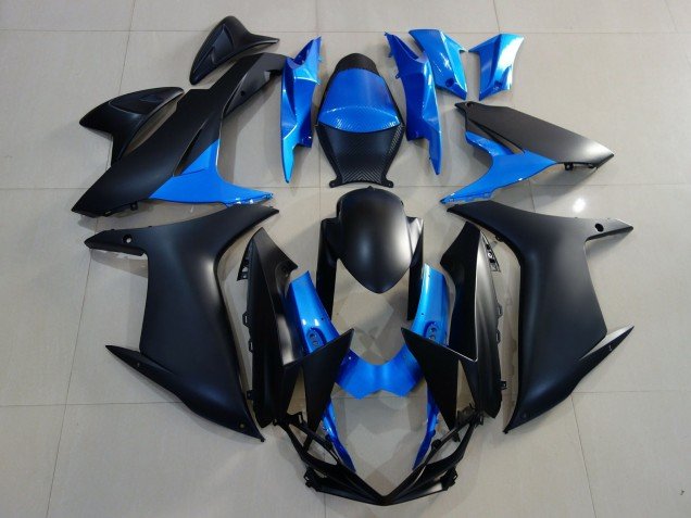 Negro Mate & Azul Brillante 11-24 GSXR 600-750 Carenados Moto Negro Mate & Azul Brillante 11-24 GSXR 600-750 Carenados Moto