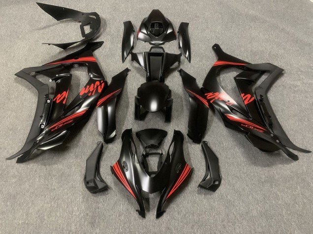 Negro Mate Con Rojo 16-19 ZX10R Carenados Moto Negro Mate Con Rojo 16-19 ZX10R Carenados Moto