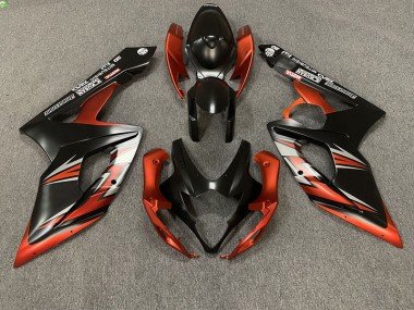 Negro Mate & Naranja 05-06 GSXR 1000 Carenados Moto