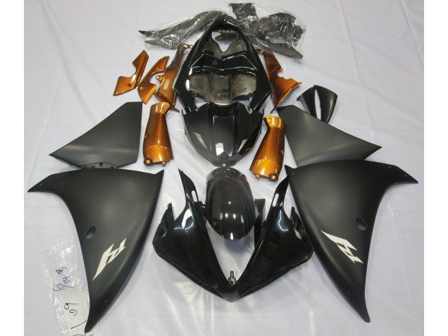 Negro Mate & Naranja 09-11 R1 Carenados Moto
