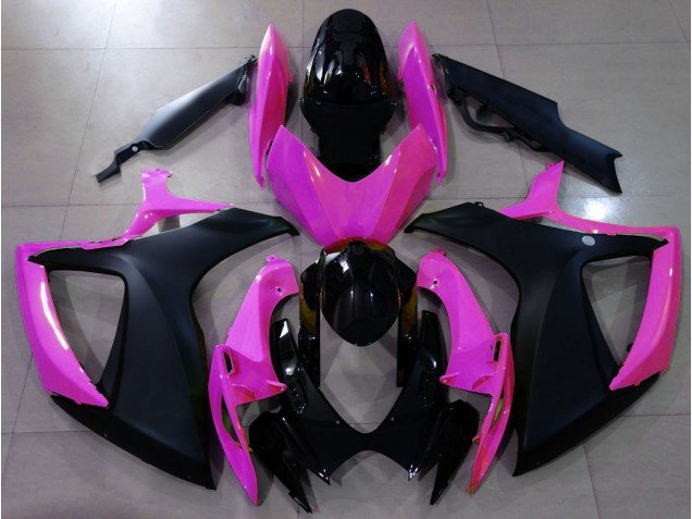 Negro Mate & Rosa 06-07 GSXR 600-750 Carenados Moto Negro Mate & Rosa 06-07 GSXR 600-750 Carenados Moto