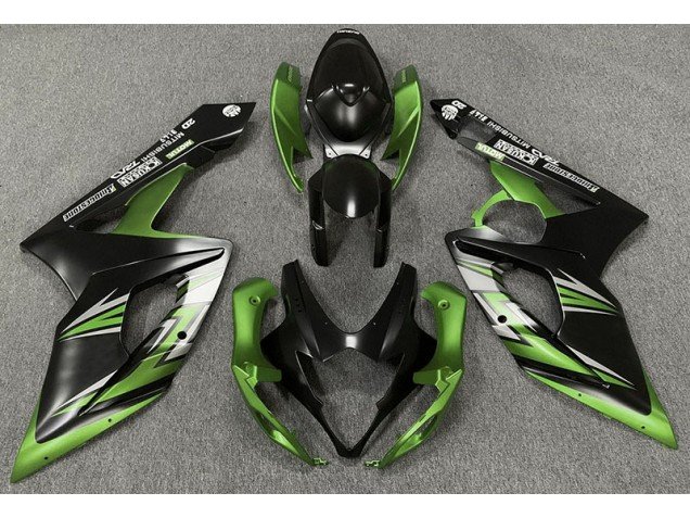 Negro Mate & Verde 05-06 GSXR 1000 Carenados Moto