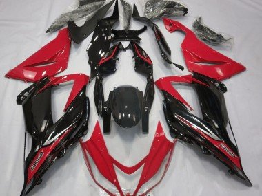 Negro & Rojo 13-18 ZX6R Carenados Moto