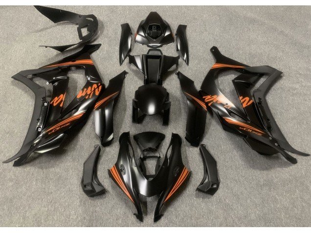Negro Satinado & Naranja 16-19 ZX10R Carenados Moto Negro Satinado & Naranja 16-19 ZX10R Carenados Moto