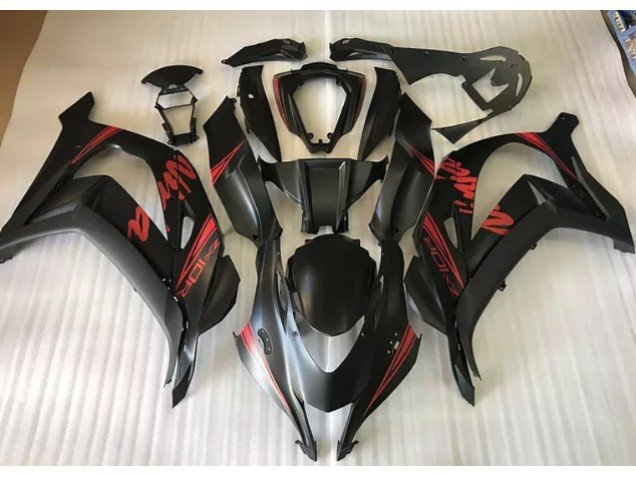 Negro Satinado & Rojo 16-19 ZX10R Carenados Moto Negro Satinado & Rojo 16-19 ZX10R Carenados Moto