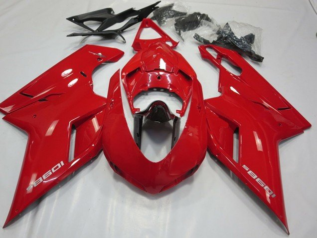 OEM Estilo Rojo Brillante 07-14 Ducati 848 1098 1198 Carenados Moto