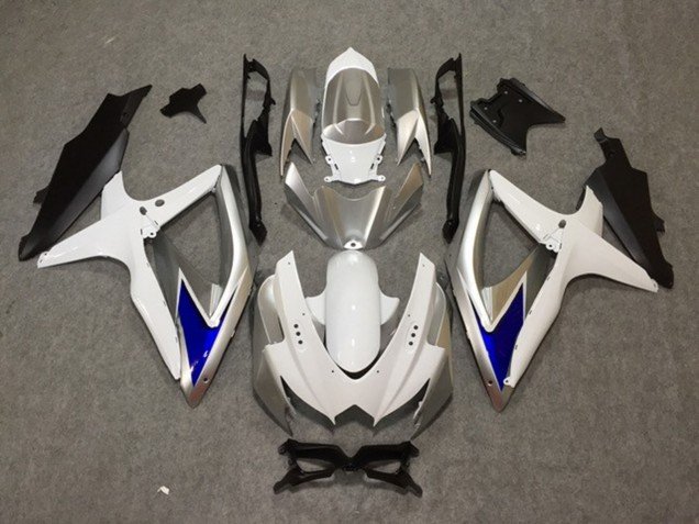 Plata Blanco Azul 08-10 GSXR 600-750 Carenados Moto Plata Blanco Azul 08-10 GSXR 600-750 Carenados Moto