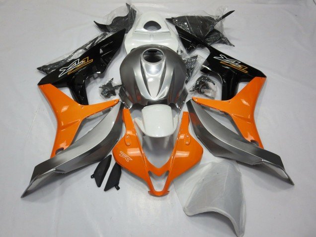Plata Blanco & Naranja 07-08 CBR600RR Carenados Moto Plata Blanco & Naranja 07-08 CBR600RR Carenados Moto