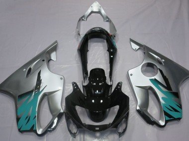 Plata Brillante & Verde Azulado 99-00 CBR600 F4 Carenados Moto