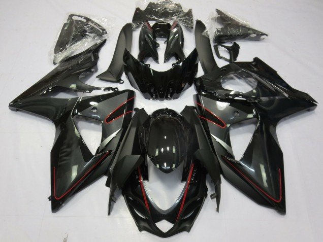 Plata Negro & Rojo 09-16 GSXR 1000 Carenados Moto
