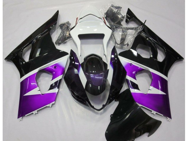 Púrpura Brillante & Blanco 03-04 GSXR 1000 Carenados Moto Púrpura Brillante & Blanco 03-04 GSXR 1000 Carenados Moto