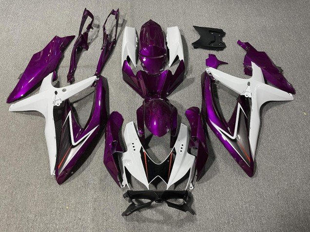 Púrpura Brillante & Blanco 08-10 GSXR 600-750 Carenados Moto Púrpura Brillante & Blanco 08-10 GSXR 600-750 Carenados Moto