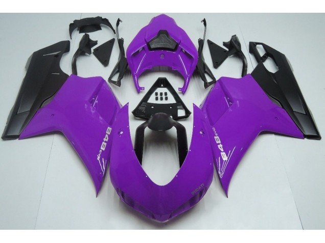 Púrpura Brillante & Negro 07-14 Ducati 848 1098 1198 Carenados Moto Púrpura Brillante & Negro 07-14 Ducati 848 1098 1198 Carenados Moto