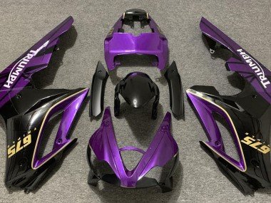 Púrpura Brillante & Negro 09-12 Daytona 675 Carenados Moto