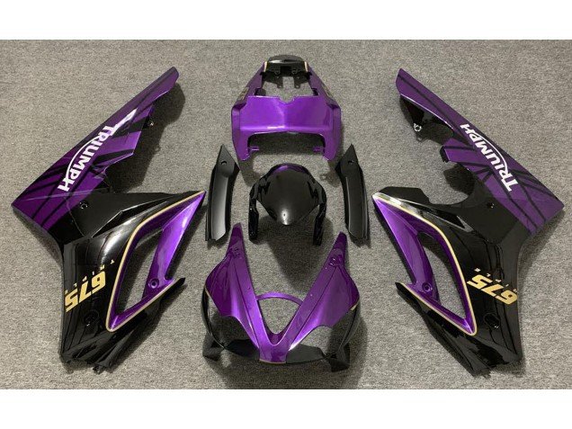Púrpura Brillante & Negro 09-12 Daytona 675 Carenados Moto