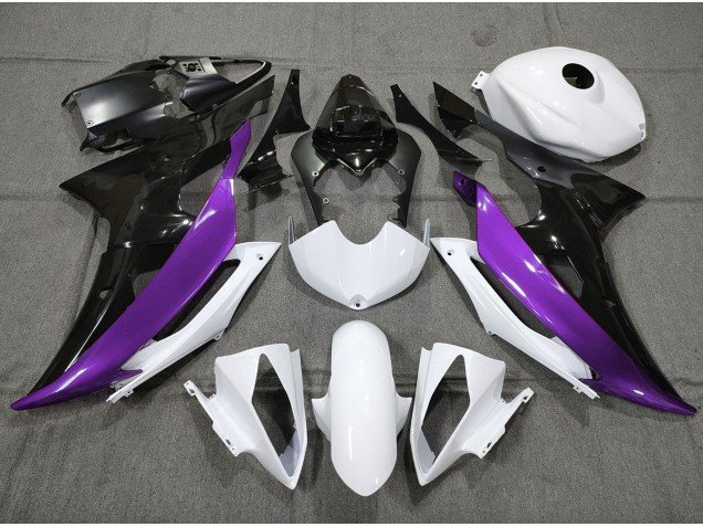 Púrpura Personalizado En Blanco & Negro 08-16 R6 Carenados Moto