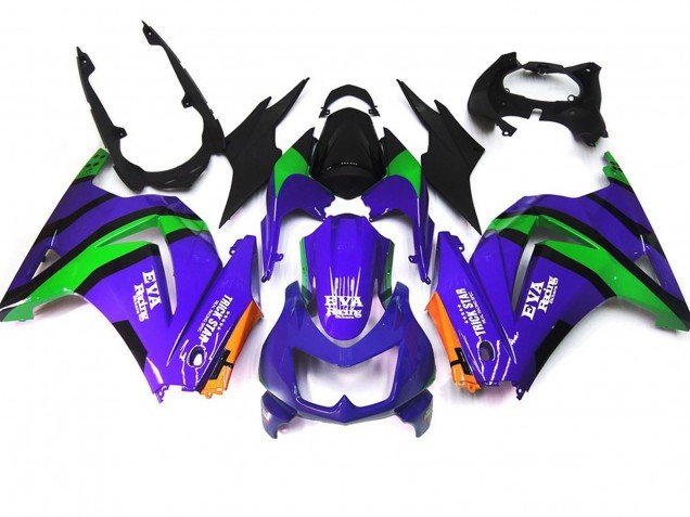 Púrpura Verde & Negro 08-12 Ninja 250 Carenados Moto Púrpura Verde & Negro 08-12 Ninja 250 Carenados Moto