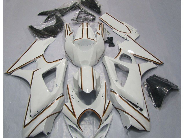 Raya Pin Naranja Blanco Brillante 07-08 GSXR 1000 Carenados Moto Raya Pin Naranja Blanco Brillante 07-08 GSXR 1000 Carenados Moto