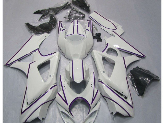 Raya Pin Púrpura Blanco Brillante 07-08 GSXR 1000 Carenados Moto Raya Pin Púrpura Blanco Brillante 07-08 GSXR 1000 Carenados Moto