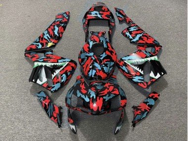 Rojo & Azul Camuflaje 03-04 CBR600RR Carenados Moto