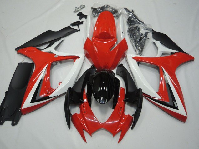 Rojo & Blanco 06-07 GSXR 600-750 Carenados Moto Rojo & Blanco 06-07 GSXR 600-750 Carenados Moto