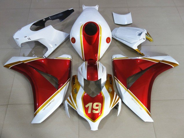 Rojo & Blanco 19 08-11 CBR1000RR Carenados Moto Rojo & Blanco 19 08-11 CBR1000RR Carenados Moto