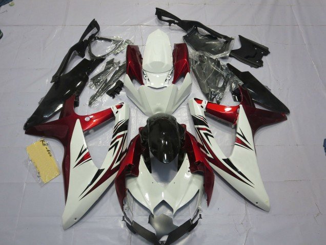 Rojo Blanco Negro 08-10 GSXR 600-750 Carenados Moto Rojo Blanco Negro 08-10 GSXR 600-750 Carenados Moto