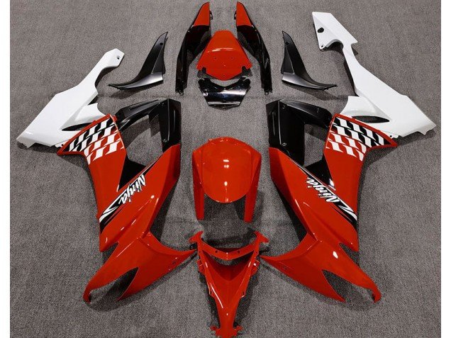 Rojo Brillante & Blanco 08-10 ZX10R Carenados Moto