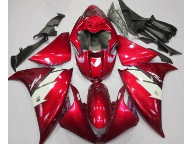 Rojo Brillante & Blanco 12-14 R1 Carenados Moto