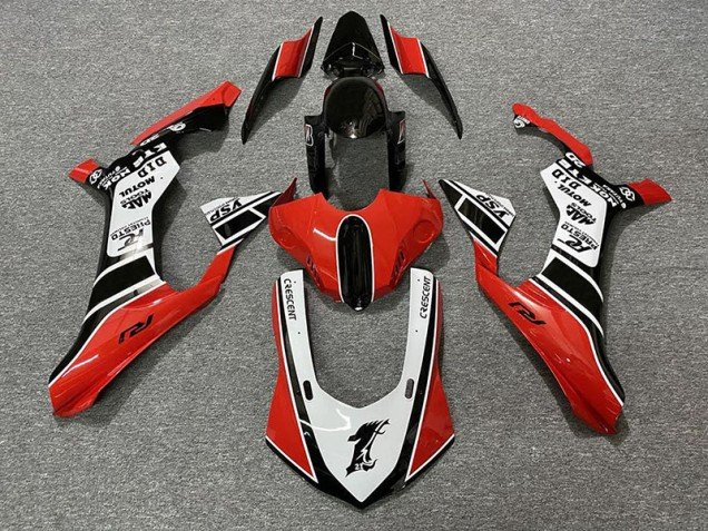 Rojo Brillante & Blanco 15-19 R1 Carenados Moto Rojo Brillante & Blanco 15-19 R1 Carenados Moto
