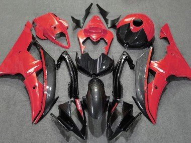 Rojo Brillante & Fibra De Carbono 08-16 R6 Carenados Moto