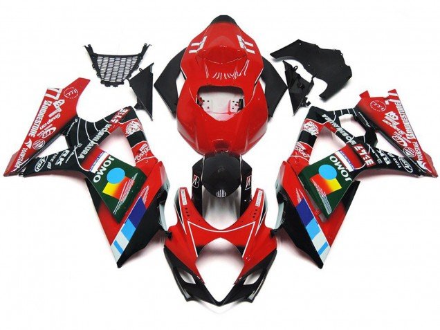 Rojo Brillante Multicolor 07-08 GSXR 1000 Carenados Moto