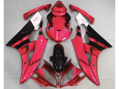 Rojo Brillante & Negro 06-07 R6 Carenados Moto