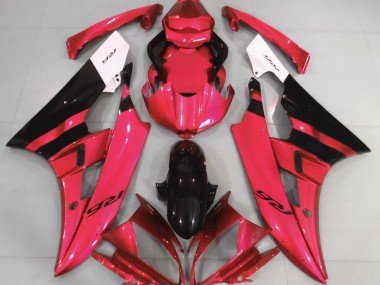 Rojo Brillante & Negro 06-07 R6 Carenados Moto