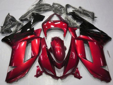 Rojo Brillante & Negro 07-08 ZX6R Carenados Moto