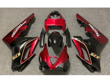 Rojo Brillante & Negro 09-12 Daytona 675 Carenados Moto
