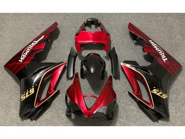 Rojo Brillante & Negro 09-12 Daytona 675 Carenados Moto