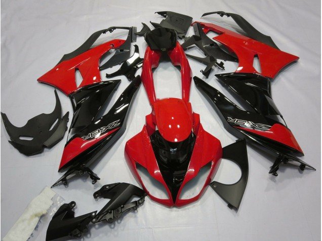 Rojo Brillante & Negro 09-12 ZX6R Carenados Moto